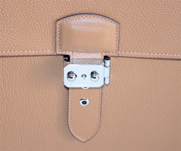 Best Hermes Sac A Depeche Lychee Texture Briefcase Light Coffee 509012 - Click Image to Close